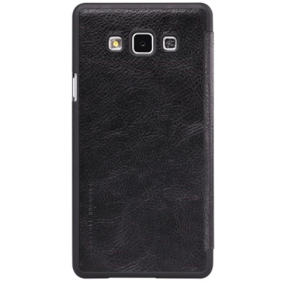 Greznais „Nillkin“ Qin sērijas ādas atvērams melns Samsung Galaxy A7 maciņš / Vacins.lv
