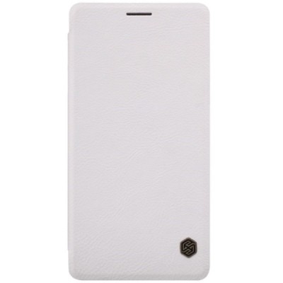 Prabangus „Nillkin“ Qin serijos baltas odinis atverčiamas Samsung Galaxy A7 dėklas / Priedai.lt