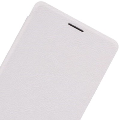 Prabangus „Nillkin“ Qin serijos baltas odinis atverčiamas Samsung Galaxy A7 dėklas / Priedai.lt