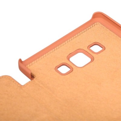 Prabangus „Nillkin“ Qin serijos rudas odinis atverčiamas Samsung Galaxy A7 dėklas / Priedai.lt