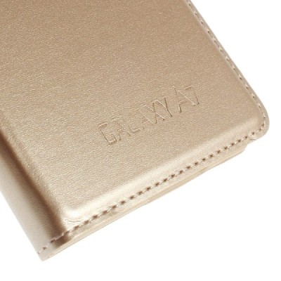 Samsung Galaxy A7 zelta atvēramais View Window ādas maciņš / Vacins.lv