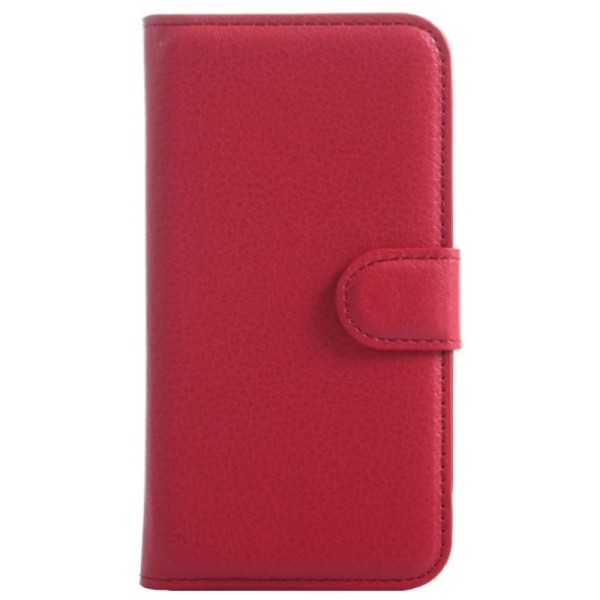 „Litchi“ atverčiamas dėklas - raudonas (Galaxy Core Prime)
