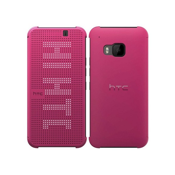 „HTC“ Dot View Premium origināls atvēramais maciņš - rozs (One M9)