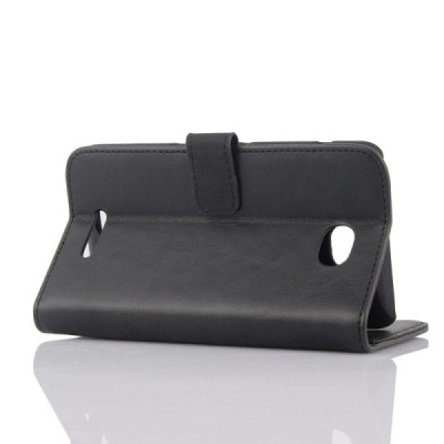 Sony Xperia E4 atvēramais ādas melns maciņš (maks) / Vacins.lv