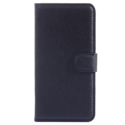 Samsung Galaxy Grand Prime (G530) atvēramais melns ādas Litchi maciņš (maks) / Vacins.lv