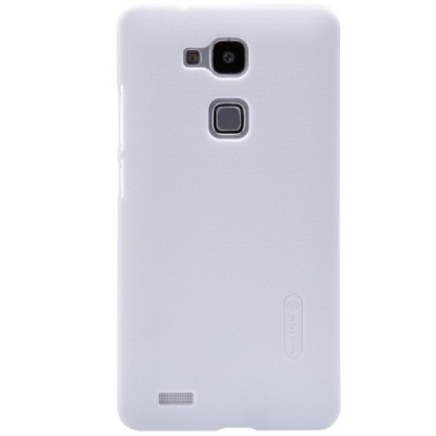 Huawei Ascend Mate 7 Nillkin Frosted Shield baltas plastikinis dėklas + apsauginė ekrano plėvelė / Priedai.lt