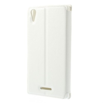 Sony Xperia T3 Roar Noble ādas atvēramais balts maciņš (maks) / Vacins.lv