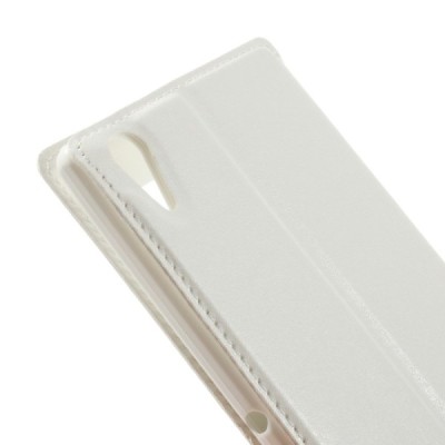 Sony Xperia T3 Roar Noble ādas atvēramais balts maciņš (maks) / Vacins.lv