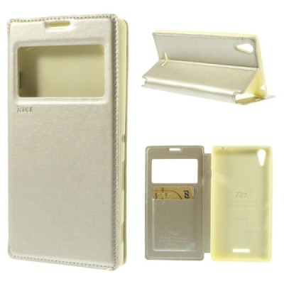 Roar Noble atverčiamas Sony Xperia T3 auksinis odinis dėklas / Priedai.lt