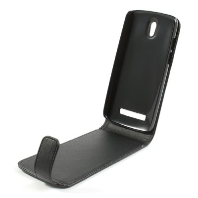 Klasikinis atverčiamas HTC Desire 500 juodas dėklas / Priedai.lt