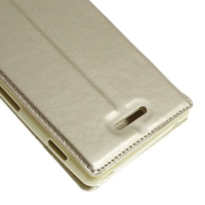 Sony Xperia T3 Roar Noble ādas atvēramais zelta maciņš (maks) / Vacins.lv