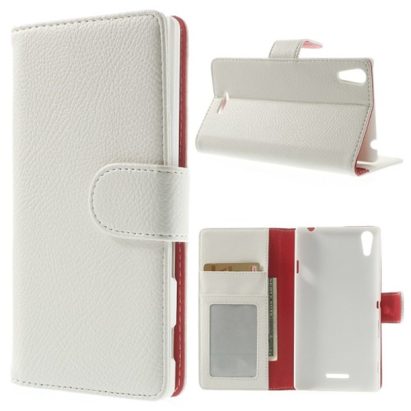 „Litchi“ atvēramais maciņš - balts (Xperia T3)