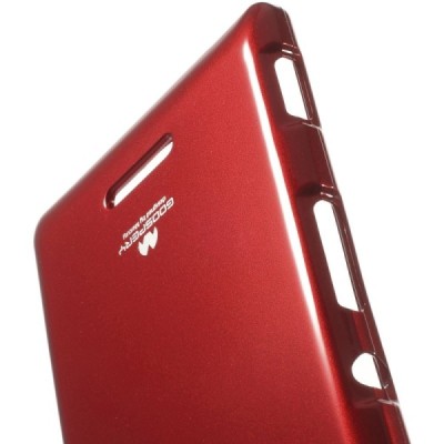 Sony Xperia T3 Mercury sarkans cieta silikona (TPU) apvalks / vacins.lv