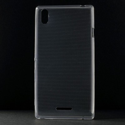 Sony Xperia T3 skaidrus (permatomas) kieto silikono TPU ploniausias pasaulyje dėklas / Priedai.lt
