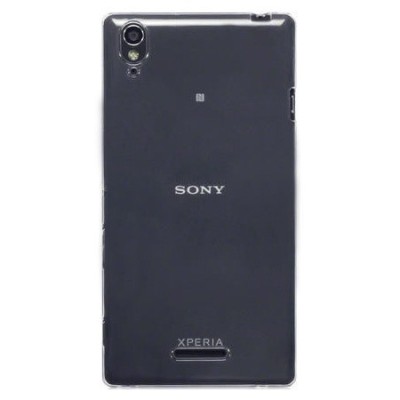 Sony Xperia T3 skaidrus (permatomas) kieto silikono TPU ploniausias pasaulyje dėklas / Priedai.lt