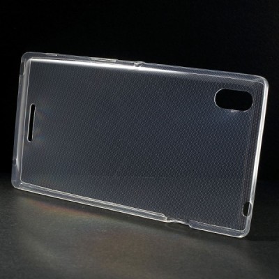 Sony Xperia T3 skaidrus (permatomas) kieto silikono TPU ploniausias pasaulyje dėklas / Priedai.lt