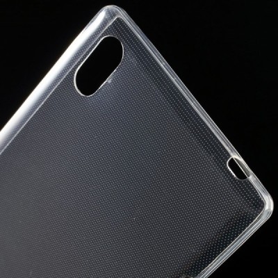 Sony Xperia T3 skaidrus (permatomas) kieto silikono TPU ploniausias pasaulyje dėklas / Priedai.lt