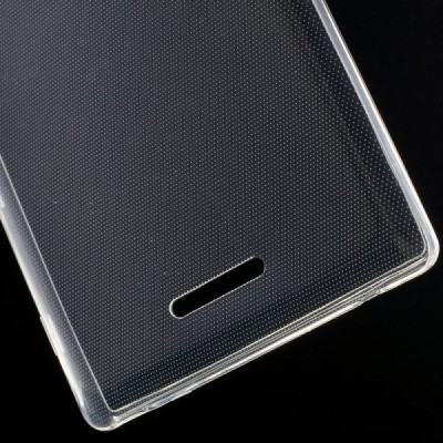 Sony Xperia T3 skaidrus (permatomas) kieto silikono TPU ploniausias pasaulyje dėklas / Priedai.lt