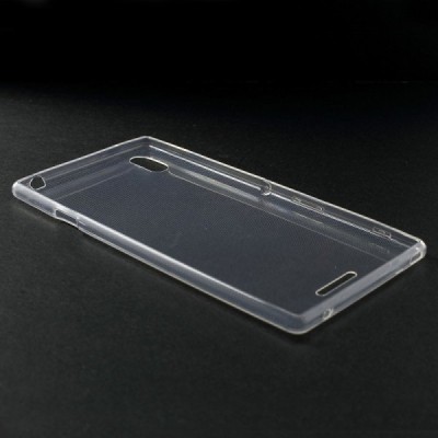 Sony Xperia T3 skaidrus (permatomas) kieto silikono TPU ploniausias pasaulyje dėklas / Priedai.lt