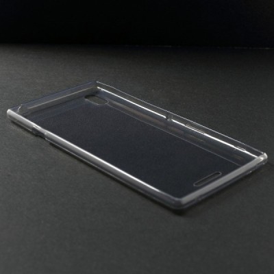 Sony Xperia T3 skaidrus (permatomas) kieto silikono TPU ploniausias pasaulyje pilkas dėklas / Priedai.lt