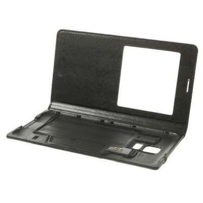 Samsung Galaxy S5 (S5 Neo) melns atvēramais View Window ādas maciņš / Vacins.lv