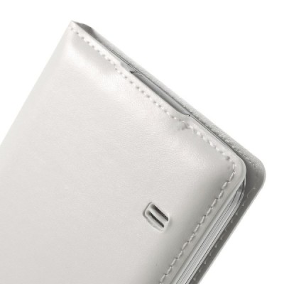 Samsung Galaxy S5 (S5 Neo) balts atvēramais View Window ādas maciņš / Vacins.lv