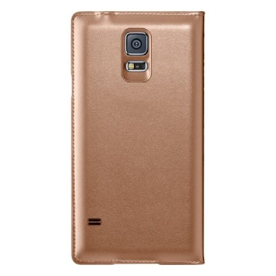 Samsung Galaxy S5 (S5 Neo) bronza atvēramais View Window ādas maciņš / Vacins.lv