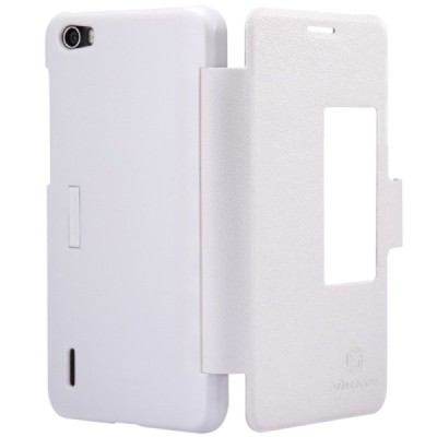 Huawei Honor 6 baltas odinis atverčiamas Nillkin Fresh dėklas / Priedai.lt