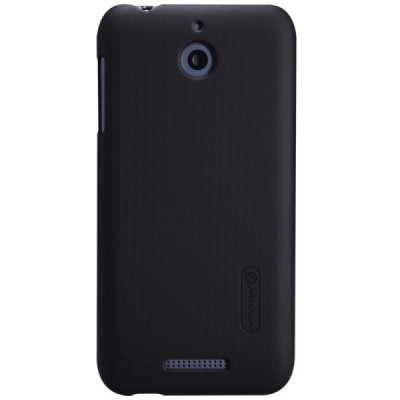 HTC Desire 510 Nillkin Frosted Shield juodas plastikinis dėklas + apsauginė ekrano plėvelė / Priedai.lt