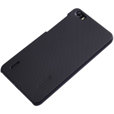 Huawei Honor 6 Nillkin Frosted Shield juodas plastikinis dėklas + apsauginė ekrano plėvelė / Priedai.lt