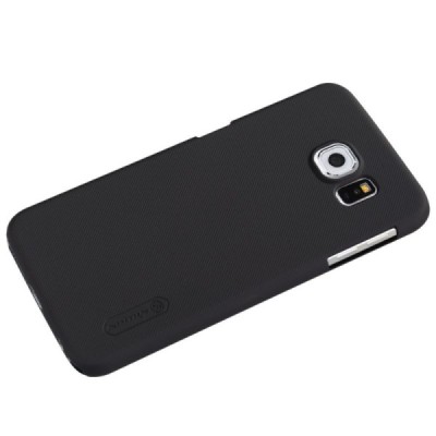Samsung Galaxy S6 (G920) Nillkin Frosted Shield melns plastmasas apvalks + ekrāna aizsargplēve / Vacins.lv
