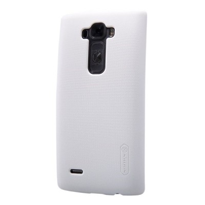 LG G Flex 2 (H955) Nillkin Frosted Shield baltas plastikinis dėklas + apsauginė ekrano plėvelė / Priedai.lt