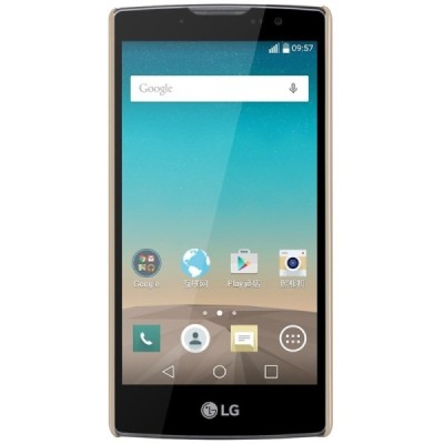 LG Spirit Nillkin Frosted Shield auksinis plastikinis dėklas + apsauginė ekrano plėvelė / Priedai.lt