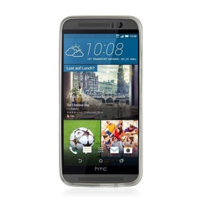 HTC One M9 dzidrs (caurspīdīgs) cieta silikona TPU pasaulē planākais pelēks apvalks / Vacins.lv