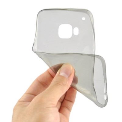 HTC One M9 dzidrs (caurspīdīgs) cieta silikona TPU pasaulē planākais pelēks apvalks / Vacins.lv