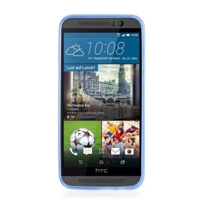 HTC One M9 dzidrs (caurspīdīgs) cieta silikona TPU pasaulē planākais zils apvalks / Vacins.lv
