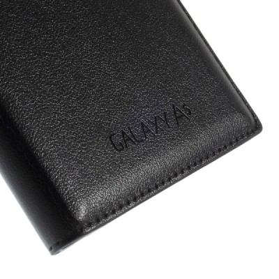 Samsung Galaxy A5 juodas odinis atverčiamas „Smart Window“ dėklas su langeliu / Priedai.lt