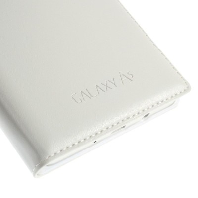 Samsung Galaxy A5 baltas odinis atverčiamas „Smart Window“ dėklas su langeliu / Priedai.lt