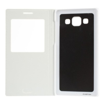 Samsung Galaxy A5 baltas odinis atverčiamas „Smart Window“ dėklas su langeliu / Priedai.lt