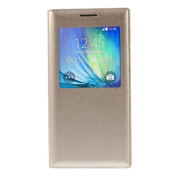 „Smart Window“ atvēramais ādas maciņš - zelta (Galaxy A5 2015)