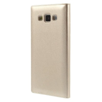 Samsung Galaxy A5 zelta atvēramais Smart Window ādas maciņš / Vacins.lv