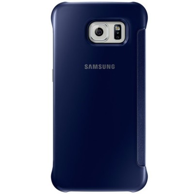 Samsung Galaxy S6 (G920) originalus Clear View Cover atverčiamas mėlynas dėklas / Priedai.lt
