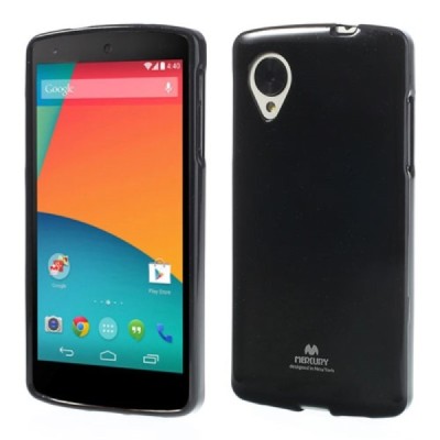 LG Nexus 5 Mercury juodas kieto silikono tpu dėklas - nugarėlė / Priedai.lt