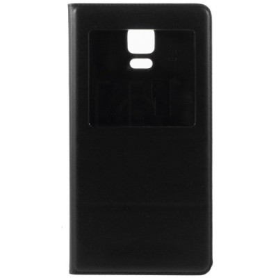 Samsung Galaxy Note 4 atverčiamas dėklas su langeliu - juodas / Priedai.lt