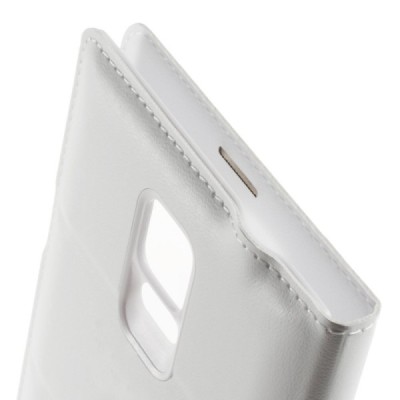 Samsung Galaxy Note 4 balts atvēramais maciņš ar lodziņu / Vacins.lv