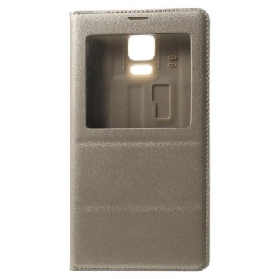 Samsung Galaxy Note 4 auksinis atverčiamas dėklas su langeliu / Priedai.lt