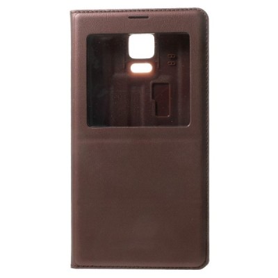 Samsung Galaxy Note 4 sarkans atvēramais maciņš ar lodziņu / Vacins.lv