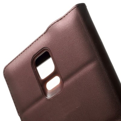 Samsung Galaxy Note 4 sarkans atvēramais maciņš ar lodziņu / Vacins.lv