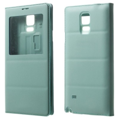 Samsung Galaxy Note 4 piparmētru atvēramais maciņš ar lodziņu / Vacins.lv