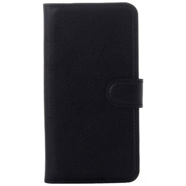 „Litchi“ atvēramais maciņš - melns (Galaxy S6 Edge)